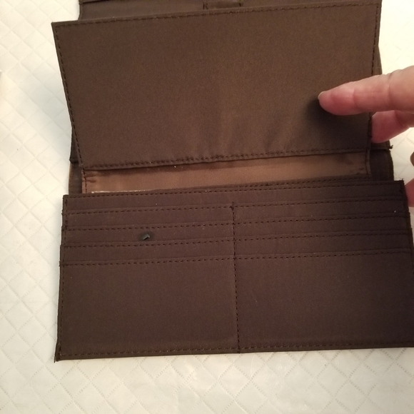 Nine West Brown Trifold Wallet Removable Check Book - Picture 2 of 7